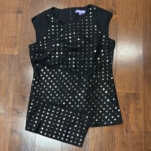 Vivienne Tam Black Top with Metallic Accents